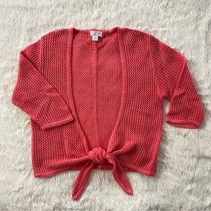 Coral Christopher & Banks Tie Waist Bolero